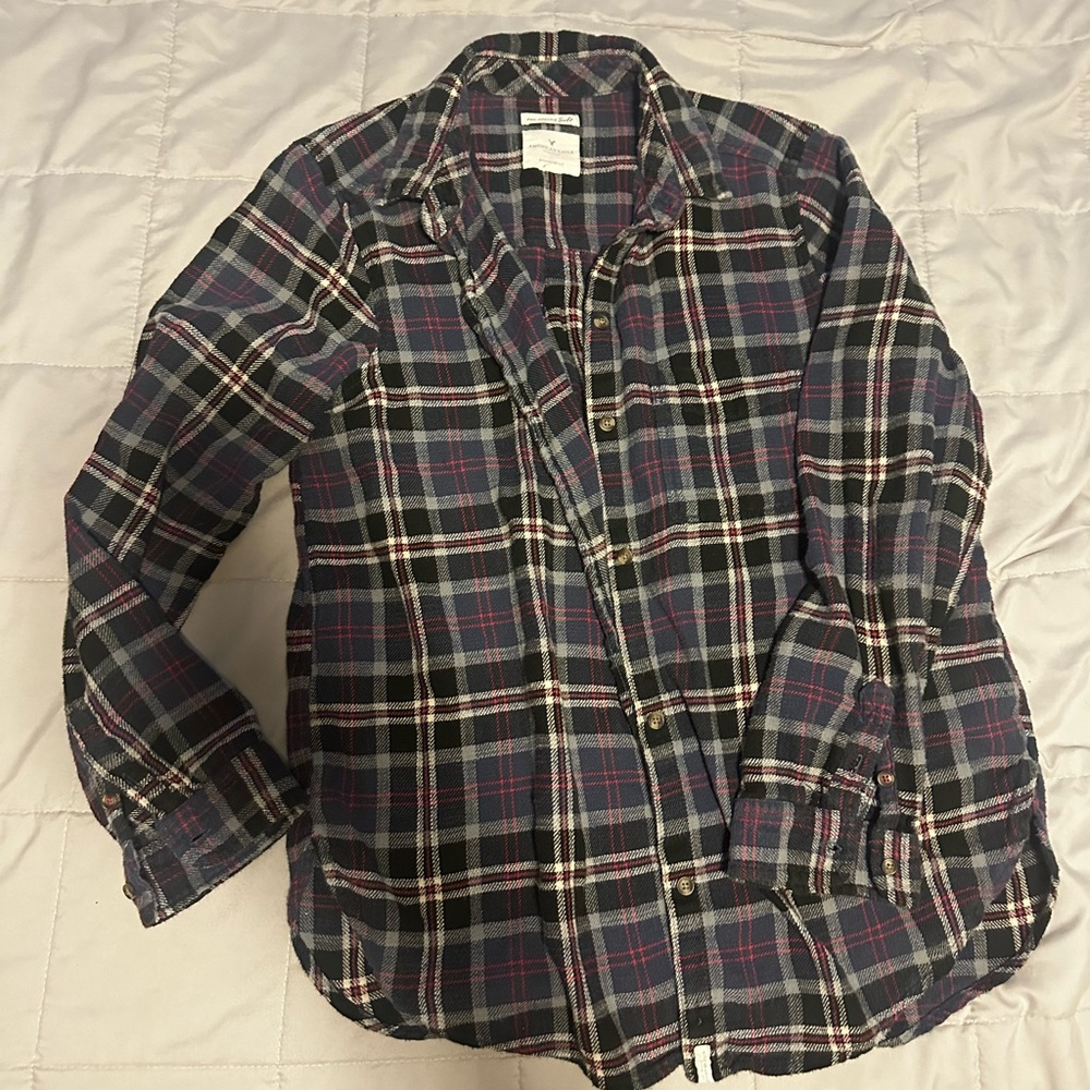 Plaid Button-Up Shirt